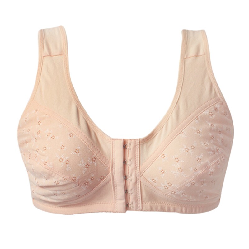 前扣纯棉妈妈内衣胖文胸薄款乳罩