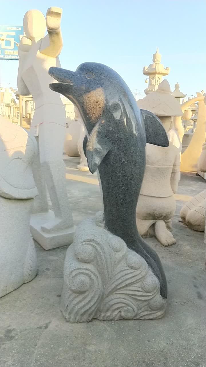 Wholesale Hand Carve High Quality Dolphin Stone Garden Animal Statue