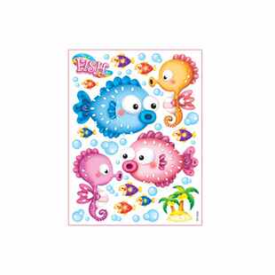 韩国玻璃窗户贴纸卡通可爱幼儿园双面防水防晒装饰修补墙柜门贴画