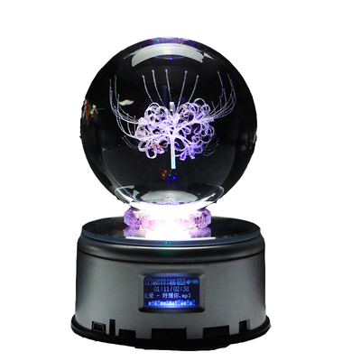 七彩曼珠沙华限定版立体花水晶球