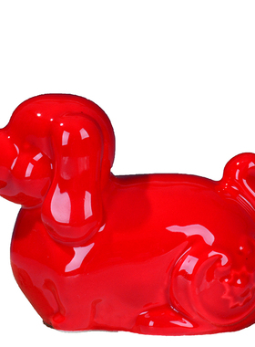 陶瓷生肖动物风水家里红色小饰品