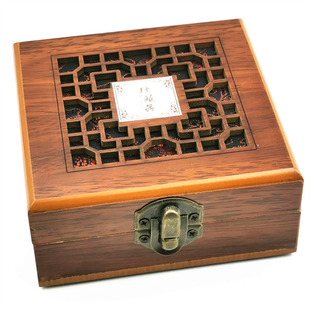 镂空黄实木质珠手链手镯手串手把件吊坠项链首饰礼品批包装盒子发