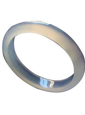 正品冰种白玛瑙手镯女冰透荔枝冻白玉髓小清新窄细镯子手环白水晶