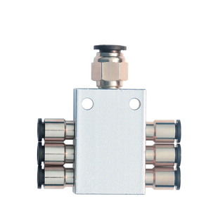 机械手 多管路分气排气路分配器气路分流排气管接头 1进4/6/8气排