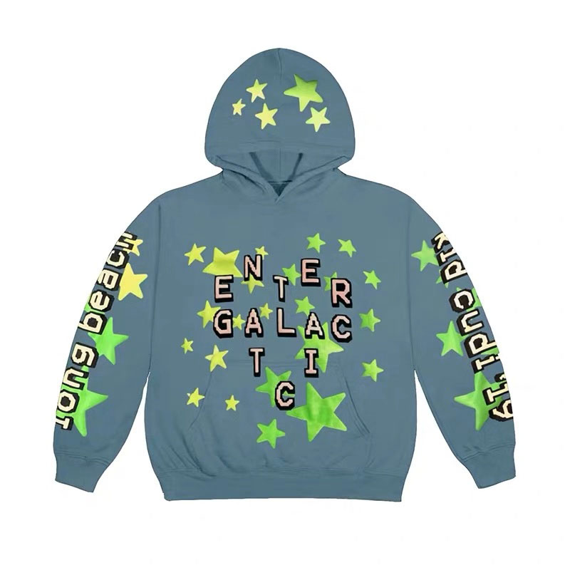 CPFM KID CUDI Hoodie联名款夜光五角星星发泡字母连帽卫衣帽衫