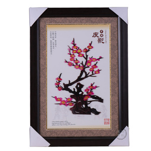 梅兰竹菊皮影中式家居装饰画挂件陕西特色工艺品送朋友送家人手工