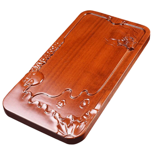 黑紫檀木纯实木茶盘整块原木家用天然排水式大号木质长方形茶台