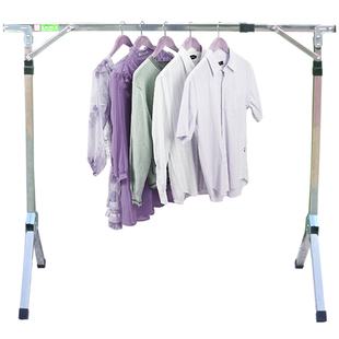 地摊货架夜市摆摊卖衣服架子伸缩加厚折叠短晾衣架摆地摊挂衣架