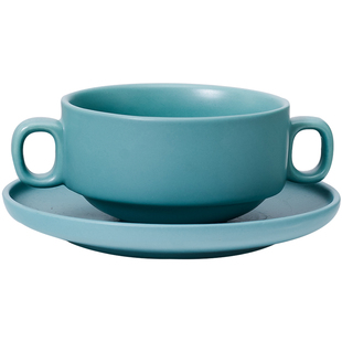 燕窝碗甜品碗 欧式 早餐碗哑光双耳碗陶瓷鱼翅盅炖盅银耳碗汤碗