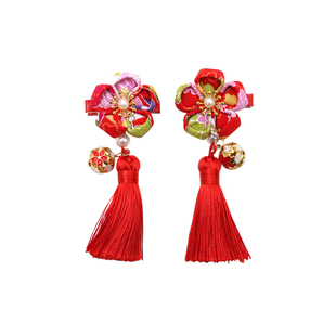 更牌童装儿童日式和风头饰樱花发夹一字夹汉服复古cosplay道具