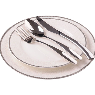 景德镇陶瓷西餐具家用骨瓷牛排盘平盘牛扒碟子套装饭碗欧式意面盘