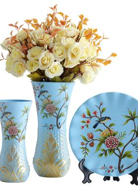 美式复古陶瓷摆件花瓶酒柜现代家