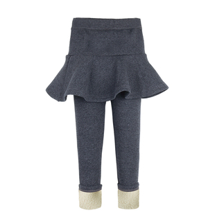 女童打底裤裙假两件加绒加厚宝宝秋季儿童外穿裙裤春秋纯棉黑裤子