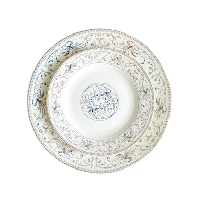 民生逐鹿陶瓷盘碟家用8英寸金边