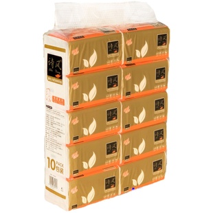 诗风母婴抽纸450张4层加厚纸巾长款面巾纸可湿水餐巾纸10包量贩
