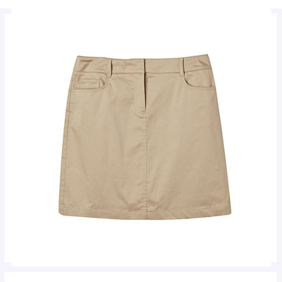 合体包臀休闲卡其色防皱半身裙