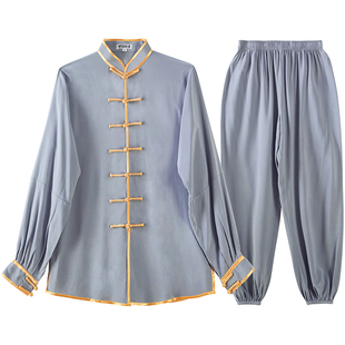 棉麻太极服装短袖太极服女春秋中国风夏天棉麻亚麻太极拳练功服男