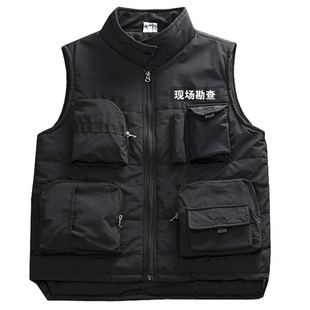 秋冬款中国制造加棉加绒马甲多口袋背心出勤工装团队定制坎肩外套