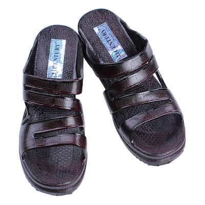 厚底漆皮细带台湾中年风阿婆凉拖