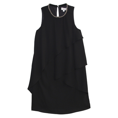 无袖背心吊带直筒a字雪纺连衣裙