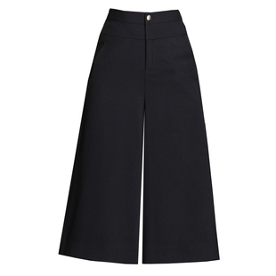 天丝麻七分阔腿裤女夏装新款大脚裤高腰大红色垂感裙裤薄款甩裤