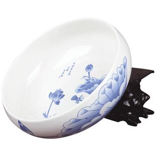 青花茶洗大号笔洗水盂家用功夫茶具水洗茶杯洗陶瓷茶缸茶道零配件
