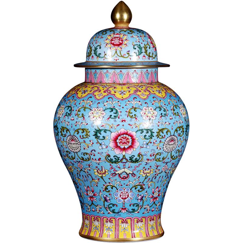 景德镇陶瓷器仿清乾隆蓝地扒花