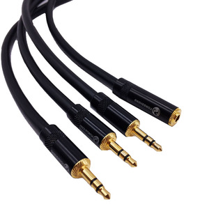 3.5一母三公3.5一分三立体声音频线 3.5mm母转三3.5公 音源共享线