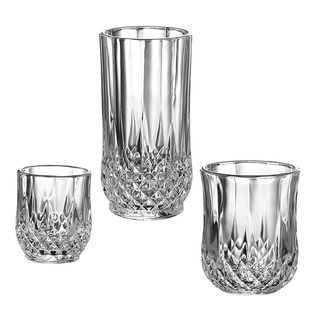 钻石纹水杯啤酒杯玻璃杯果汁杯茶杯奶茶杯白酒杯钻石杯加厚耐热