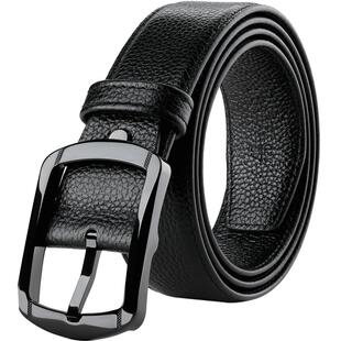 金利缘陶瓷【防过敏】休闲男士皮带真皮纯牛皮青年针扣腰带裤带男
