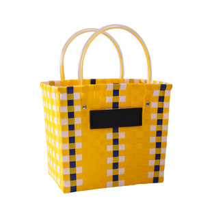 手工编包大容量慈善款撞色编织菜篮子包购物包宠物篮手提包沙滩包