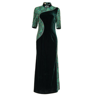 华族经典金丝绒高档婚礼优雅旗袍