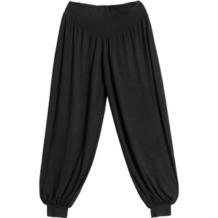 灯笼瑜伽裤女宽松外穿瑜珈舞蹈裤白色高腰薄款运动裤练功阔腿裤子