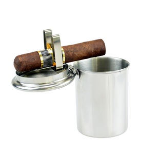 JCIGARS车用便携多功能不锈钢雪茄车载烟灰缸创意随身带盖配支架