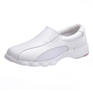 雷阵雨新款日本护士鞋春季白色小白女单鞋平底透气网布孕妇鞋