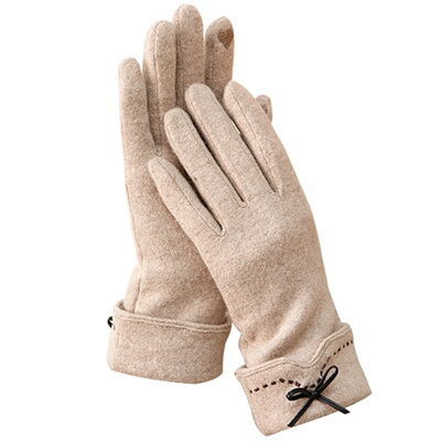 ceokue羊毛秋冬季加绒加厚手套