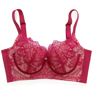 胸罩性感大罩杯大码女士文胸薄款聚拢调整型蕾丝内衣女
