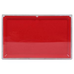 得力红色印台印章 方形快干印台办公财务印章盖章指纹印泥橡皮章印盒按手印便携印油盒金属包装办公用品批发