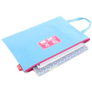 定制初中高中生学科科目分类文件袋小学生语文理科作业试卷收纳袋防水拉链袋A4美术包双层整理书袋帆布手提袋