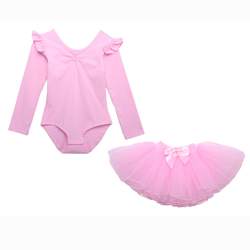 儿童舞蹈服装女童秋冬季加绒加厚练功服幼儿长袖考级服装芭蕾舞裙