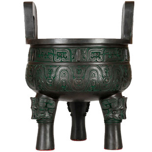 铜鼎摆件纯黄铜青铜鼎大克鼎仿古圆鼎香炉客厅办公室装饰开业礼品