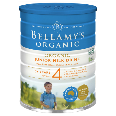 贝拉米有机儿童配方4段牛奶粉900g/罐