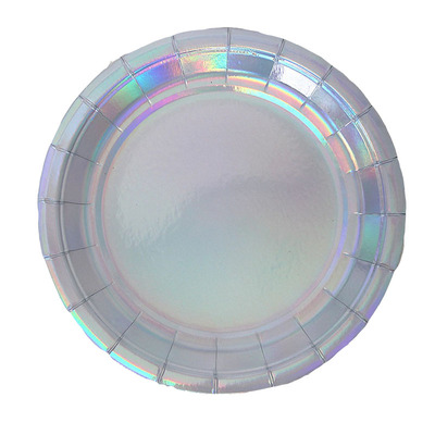 一次性镭射纸盘纸碟纸杯聚会餐具