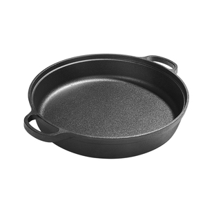 双耳铸铁平底锅加厚烙饼锅老式生铁锅无涂层不粘煎锅饼铛水煎包锅