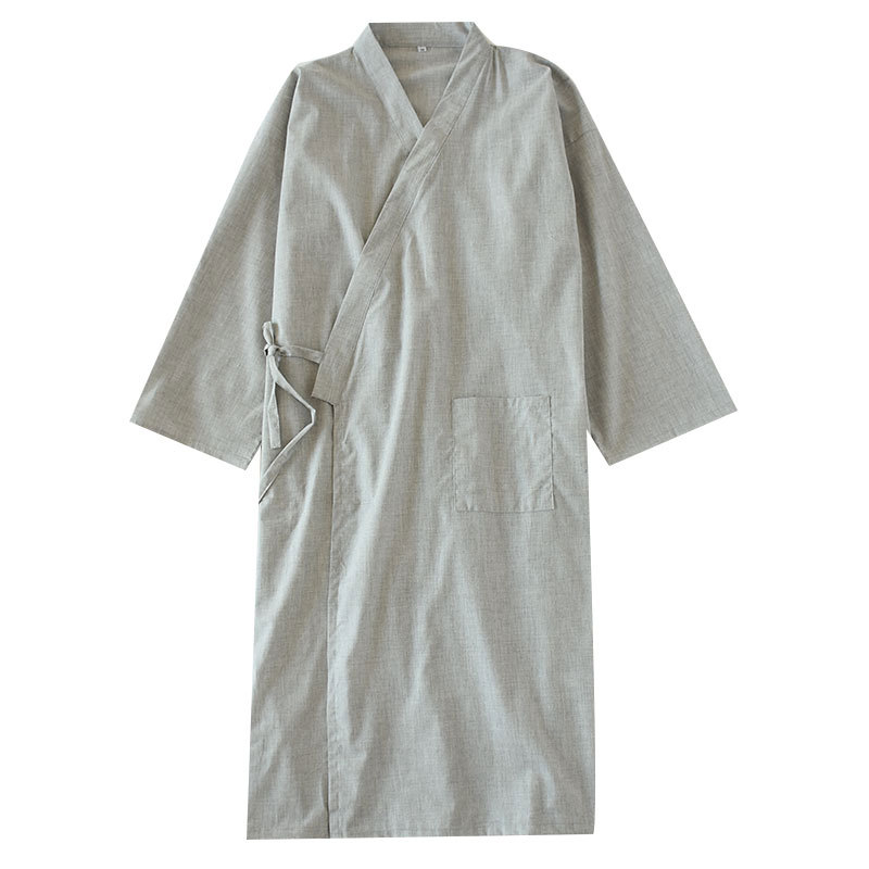 中国古典汉服设计男式纯棉睡袍日本和服家居服浴袍透气舒适起居服