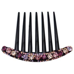 韩版时尚发饰镶钻捷克钻盘发发插插梳发梳手工专柜发饰头饰批发