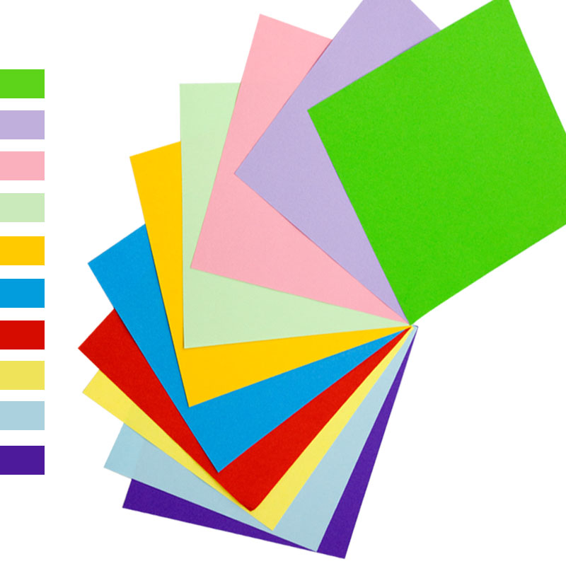 彩纸手工纸幼儿园儿童彩色卡纸折纸材料正方形千纸鹤玫瑰花折纸a4