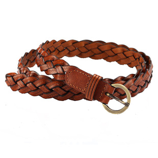 潮流细皮带欧美复古英伦风 男士编织细款腰带 窄版 潮男 皮带韩版