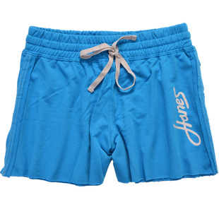 hanes恒适家居休闲运动毛圈系绳松紧短裤女 夏宽松短裤MLW610包邮