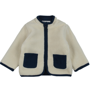 潮牌童装春秋冬新款男童女童白色羊羔绒双层加厚外套儿童短款上衣